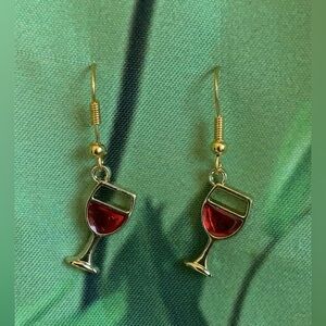 !!HANDMADE WINE GLASS EARRINGS!!